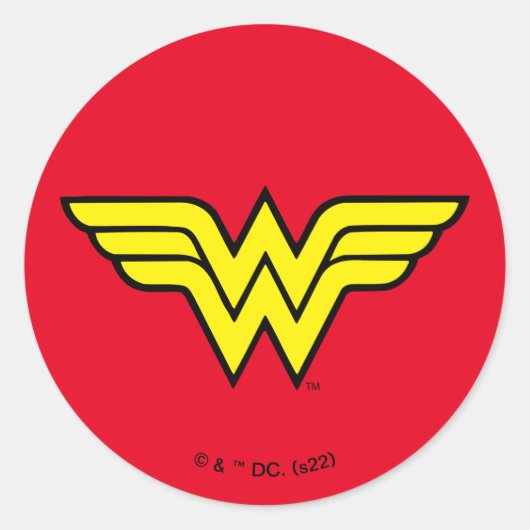 Wonder Woman | Klassieke Logo Ronde Sticker (Voorkant)
