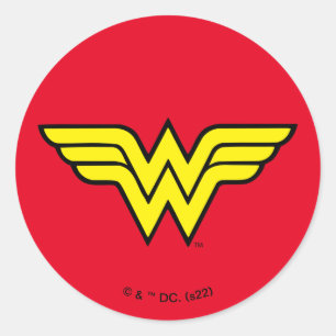 Wonder Woman   Klassieke Logo Ronde Sticker