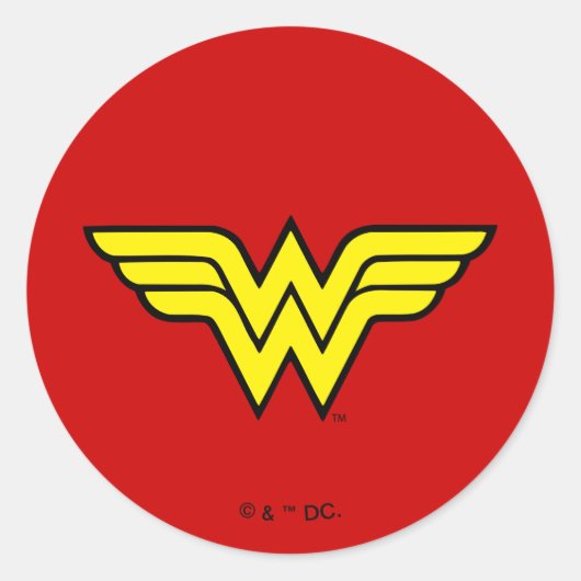 Wonder Woman | Klassieke Logo Ronde Sticker (Voorkant)