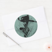 Wonder Woman Landing Foliage Graphic Ronde Sticker (Envelop)
