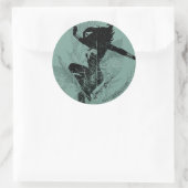 Wonder Woman Landing Foliage Graphic Ronde Sticker (Tas)
