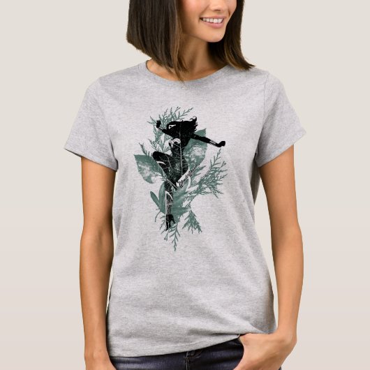 Wonder Woman Landing Foliage Graphic T-shirt (Voorkant)