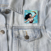 Wonder Woman & Lasso of Truth Vierkante Button 5,1 Cm (In situ)
