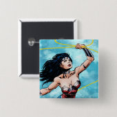 Wonder Woman & Lasso of Truth Vierkante Button 5,1 Cm (Voorkant /achterkant)