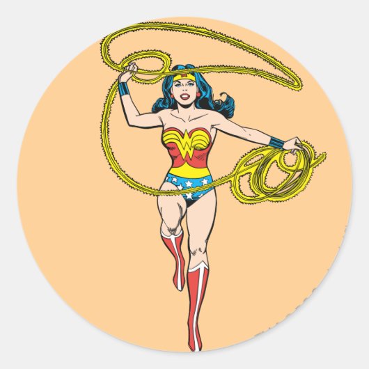 Wonder Woman Lasso over hoofd Ronde Sticker (Voorkant)