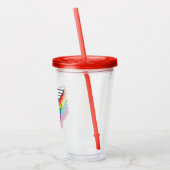 Wonder Woman Layered Rainbow-Logo Acryl Drinkbeker (Links)