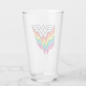 Wonder Woman Layered Rainbow-Logo Glas (Achterkant)