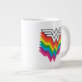 Wonder Woman Layered Rainbow-Logo Grote Koffiekop (Voorkant rechts)
