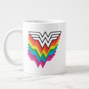 Wonder Woman Layered Rainbow-Logo Grote Koffiekop