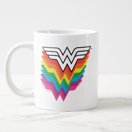 Wonder Woman Layered Rainbow-Logo Grote Koffiekop (Links)