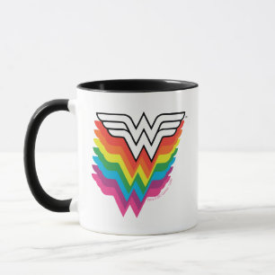 Wonder Woman Layered Rainbow-Logo Mok