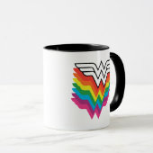 Wonder Woman Layered Rainbow-Logo Mok (Voorkant rechts)