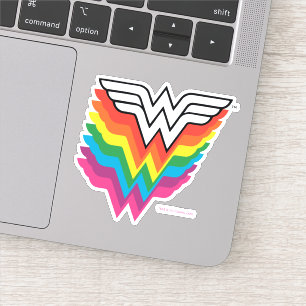 Wonder Woman Layered Rainbow-Logo Sticker