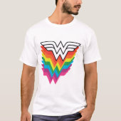 Wonder Woman Layered Rainbow-Logo T-shirt (Voorkant)