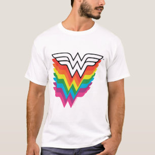 Wonder Woman Layered Rainbow-Logo T-shirt