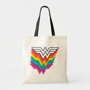Wonder Woman Layered Rainbow-Logo Tote Bag