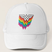 Wonder Woman Layered Rainbow-Logo Trucker Pet (Voorkant)