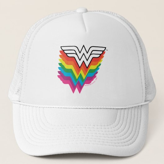 Wonder Woman Layered Rainbow-Logo Trucker Pet (Voorkant)