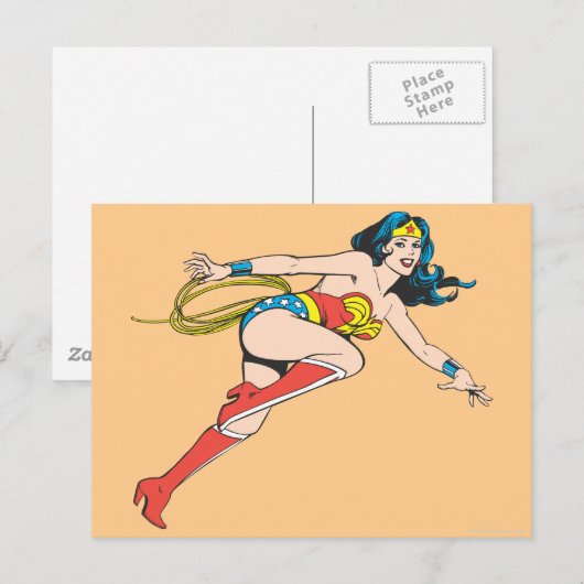 Wonder Woman Leap Right Briefkaart (Voorkant / Achterkant)