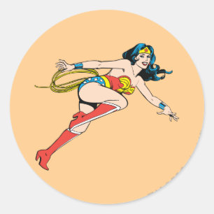 Wonder Woman Leap Right Ronde Sticker