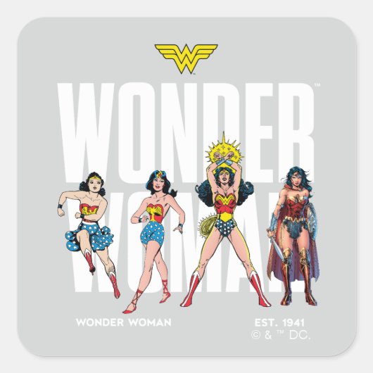 Wonder Woman Legends Forever Graphic Vierkante Sticker (Voorkant)