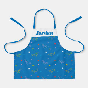 Wonder Woman-logo en sterren blauw patroon Schort