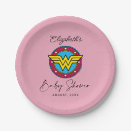 Wonder Woman Logo | Nieuwe baby binnenkort verkrij Papieren Bordje