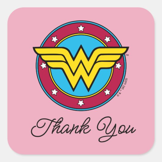 Wonder Woman Logo | Nieuwe baby binnenkort verkrij Vierkante Sticker (Voorkant)