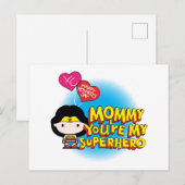 Wonder Woman | Mammie Je bent mijn superheld Uitnodiging Briefkaart (Voorkant / Achterkant)