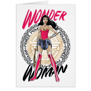 Wonder Woman met Grieks stamembleem