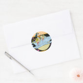 Wonder Woman met Jet Ronde Sticker (Envelop)