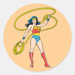 Wonder Woman met Lasso Ronde Sticker