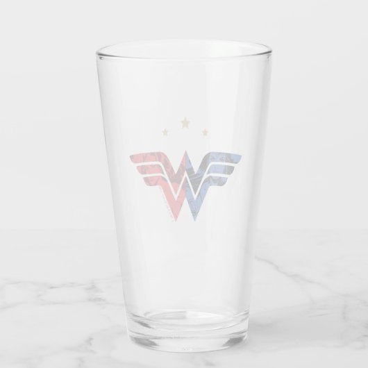 Wonder Woman Modern & Retro Comic Overlay Logo Glas (Achterkant)