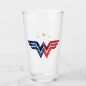 Wonder Woman Modern & Retro Comic Overlay Logo Glas (Voorkant)