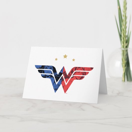 Wonder Woman Modern & Retro Comic Overlay Logo Kaart (Voorkant)