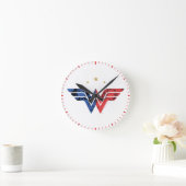 Wonder Woman Modern & Retro Comic Overlay Logo Ronde Klok (Huis)