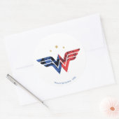 Wonder Woman Modern & Retro Comic Overlay Logo Ronde Sticker (Envelop)