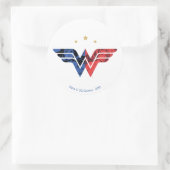 Wonder Woman Modern & Retro Comic Overlay Logo Ronde Sticker (Tas)