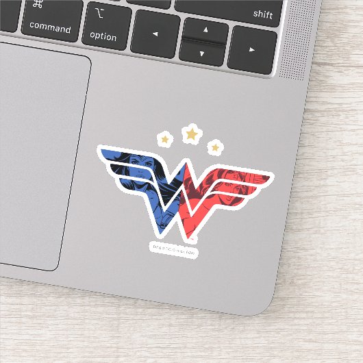 Wonder Woman Modern & Retro Comic Overlay Logo Sticker (Detail)