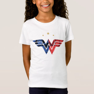 Wonder Woman Modern & Retro Comic Overlay Logo T-shirt