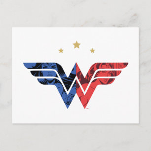 Wonder Woman Modern & Retro Comic Overlay Logo Uitnodiging Briefkaart