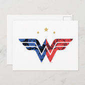 Wonder Woman Modern & Retro Comic Overlay Logo Uitnodiging Briefkaart (Voorkant / Achterkant)