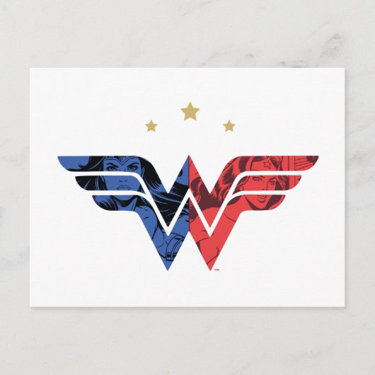 Wonder Woman Modern & Retro Comic Overlay Logo Uitnodiging Briefkaart (Voorkant)