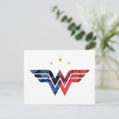 Wonder Woman Modern & Retro Comic Overlay Logo Uitnodiging Briefkaart (Staand voorkant)