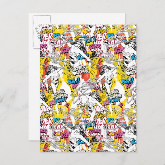 Wonder Woman Neon Pattern Briefkaart (Voorkant / Achterkant)