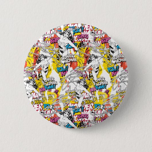 Wonder Woman Neon Pattern Ronde Button 5,7 Cm (Voorkant)