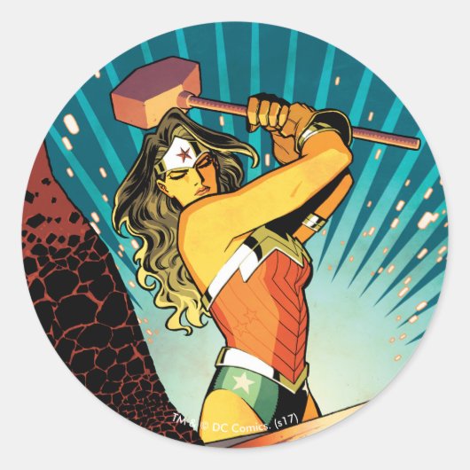 Wonder Woman New 52 Comic Hoesje #7 Ronde Sticker (Voorkant)