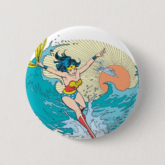 Wonder Woman Ocean Sky Ronde Button 5,7 Cm (Voorkant)