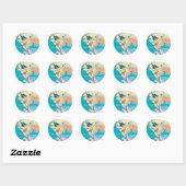 Wonder Woman Ocean Sky Ronde Sticker (Vel)
