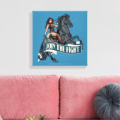 Wonder Woman on Horse Comic Art Canvas Afdruk (Insitu (Woonkamer))
